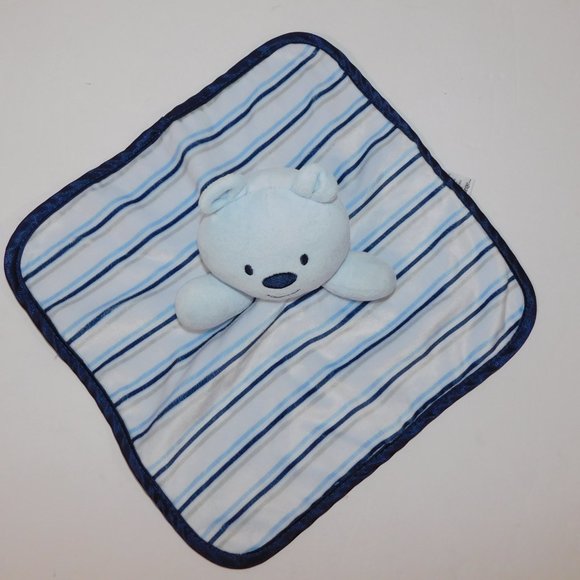 George Blue Teddy Bear Striped Plush Security Blanket baby lovey nunu Soother - Picture 3 of 5